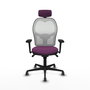 PIQUERAS Y CRESPO Silla de oficina Jorquera con mecanismo Sincro, Morado y Blanco