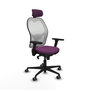 PIQUERAS Y CRESPO Silla de oficina Jorquera con mecanismo Sincro, Morado y Blanco