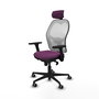PIQUERAS Y CRESPO Silla de oficina Jorquera con mecanismo Sincro, Morado y Blanco