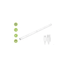 Phasak Lámpara Magnética de 50 cm con 36 LEDs y Sensor de Movimiento para Armarios y Racks