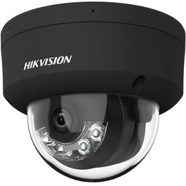 Hikvision DS-2CD2347G2-LIS Cámara IP Domo 4MP Smart Hybrid Light ColorVu 2.8mm WDR IK10 IP67 PoE Audio Alarma Negra