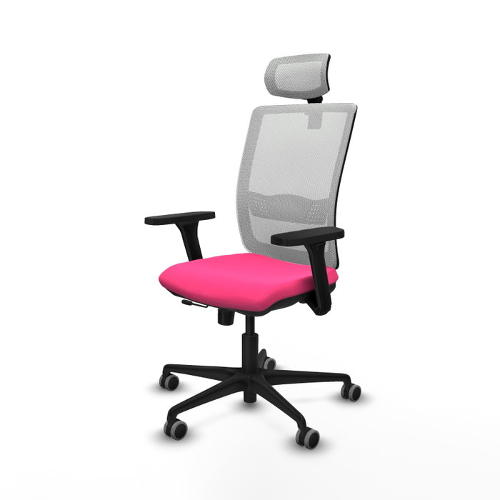 PIQUERAS Y CRESPO Silla de oficina Haches Rosa y Blanco con Mecanismo Sincro/Traslack PIQUERAS Y CRESPO Silla de oficina Haches Rosa y Blanco con Mecanismo Sincro/Traslack