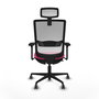 PIQUERAS Y CRESPO Silla de oficina Haches Rosa y Blanco con Mecanismo Sincro/Traslack