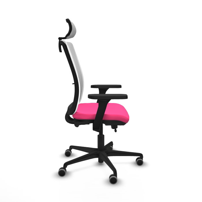 PIQUERAS Y CRESPO Silla de oficina Haches Rosa y Blanco con Mecanismo Sincro/Traslack PIQUERAS Y CRESPO Silla de oficina Haches Rosa y Blanco con Mecanismo Sincro/Traslack