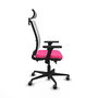 PIQUERAS Y CRESPO Silla de oficina Haches Rosa y Blanco con Mecanismo Sincro/Traslack