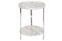 DKD Home Decor Mesita Auxiliar Simil Mármol Blanco y Plateado