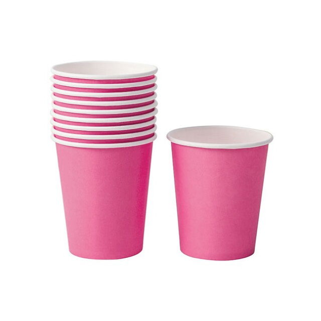 Algon Set 24 Vasos Cartón Fucsia 200 cc 7,5 x 8 x 7,5 cm (36 Unidades)