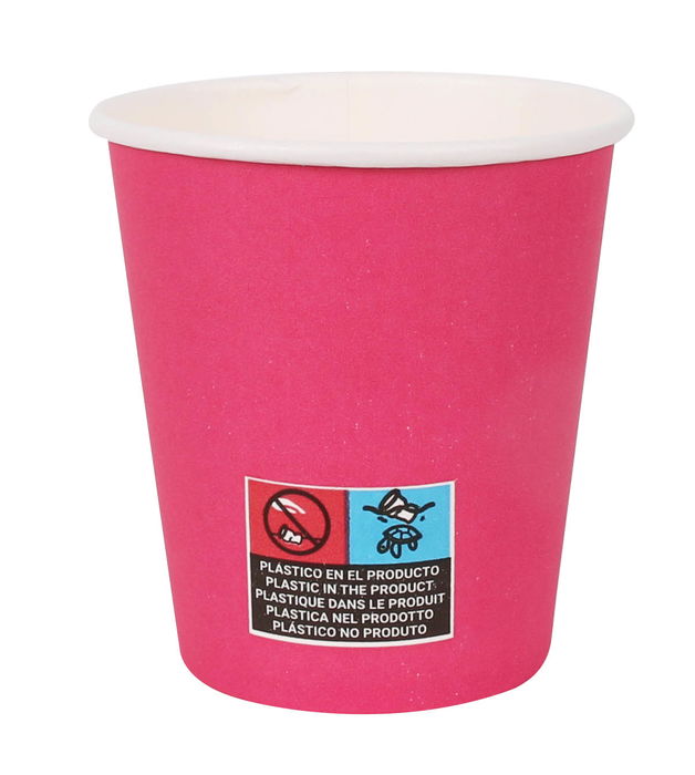 Algon Set 24 Vasos Cartón Fucsia 200 cc 7,5 x 8 x 7,5 cm (36 Unidades)