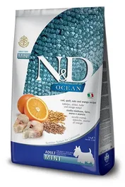Farmina N&D Dog Ocean Low Grain Mini Bacalao 2,5 kg - Alimento para perros adultos raza pequeña, con espelta, avena y naranja