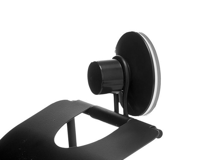 Berilo Portarrollo Metal Negro Mate con Tapa Ventosa ABS Acero 13.5x12x3 cm (Set de 12)