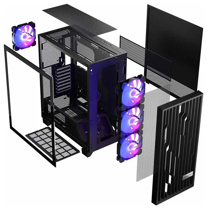 Modecom Volcano Perun Apex ARGB Torre Midi Negra para Gaming ATX Modecom Volcano Perun Apex ARGB Torre Midi Negra para Gaming ATX