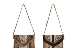 DKD Home Decor Bolso de Yute Surtido Crema y Marrón 35x4x21 cm