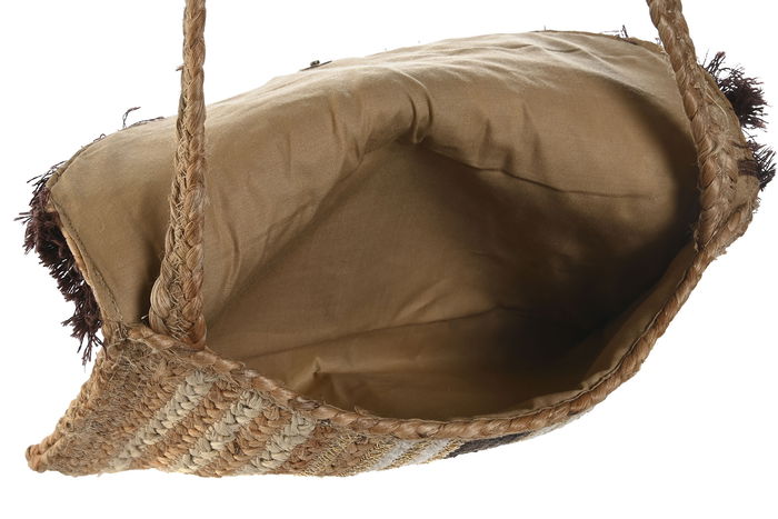 DKD Home Decor Bolso Mediterraneo Crema Marron 4 x 21 x 35 cm (4 Unidades)