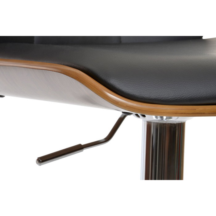 DKD Home Decor Taburete PU Nogal Ajustable Cromado DKD Home Decor Taburete PU Nogal Ajustable Cromado