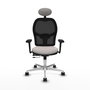 PIQUERAS Y CRESPO Silla de oficina Jorquera con mecanismo Sincro/Traslack, Blanco y Negro