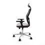 PIQUERAS Y CRESPO Silla de oficina Jorquera con mecanismo Sincro/Traslack, Blanco y Negro