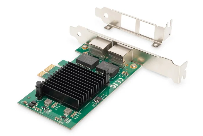 Digitus DN-10132 Tarjeta de Red PCI Express Gigabit Ethernet Dual 2 Puertos con Chipset Intel 82575EB - Para Servidores, Estaciones de Trabajo y Compatible con VMware ESXi