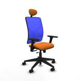 PIQUERAS Y CRESPO Silla de oficina Motilla Naranja y Azul