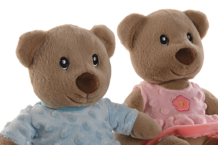 DKD Home Decor Peluche Oso Azul Rosa Marron Poliester 20 x 21 x 23 cm (12 Unidades)