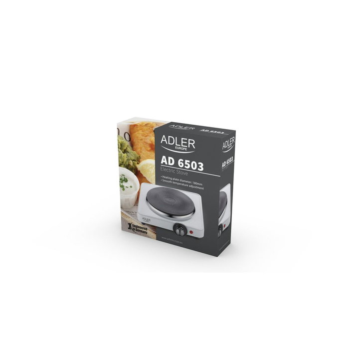 Adler Cocina Eléctrica de 1 Fuego 1500 W Blanca Adler Cocina Eléctrica de 1 Fuego 1500 W Blanca