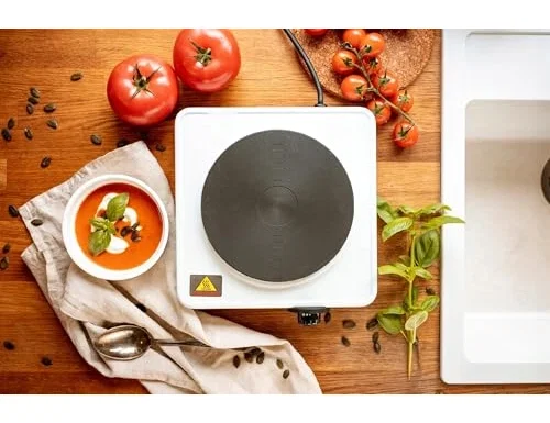 Adler Cocina Eléctrica de 1 Fuego 1500 W Blanca