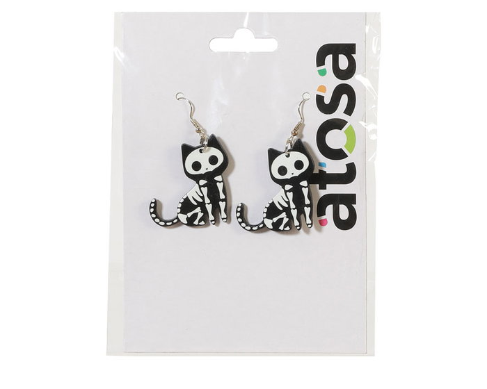Atosa Pendientes Accesorio Esqueleto de Gato Halloween 2025 Atosa Pendientes Accesorio Esqueleto de Gato Halloween 2025