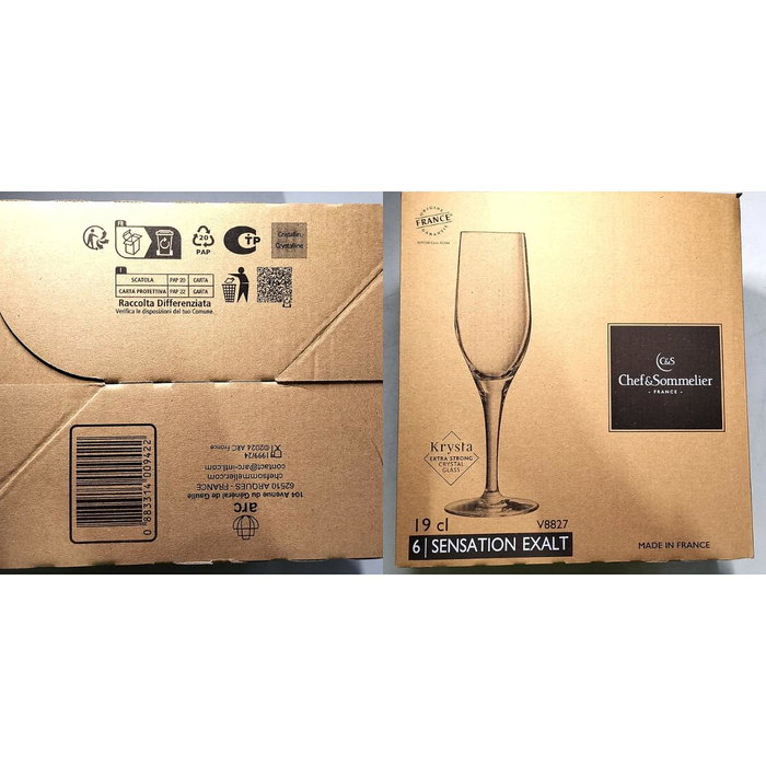 Chef & Sommelier Caja de 6 Copas Flauta Krysta Eco Sensation Exalt 19 cL Chef & Sommelier Caja de 6 Copas Flauta Krysta Eco Sensation Exalt 19 cL