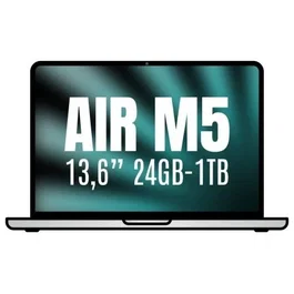 Apple MacBook Air de 13,6" MDH94Y/A con chip M5 (10-Core CPU, 10-Core GPU), 24GB RAM, 1TB SSD - Color Plata - Portátil para IA