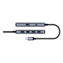 Cudy UH500 Hub USB-C 6 en 1 con HDMI 4K a 120Hz, 4 Puertos USB 3.2, Gris/Plata para Mac, Windows, iOS, Android