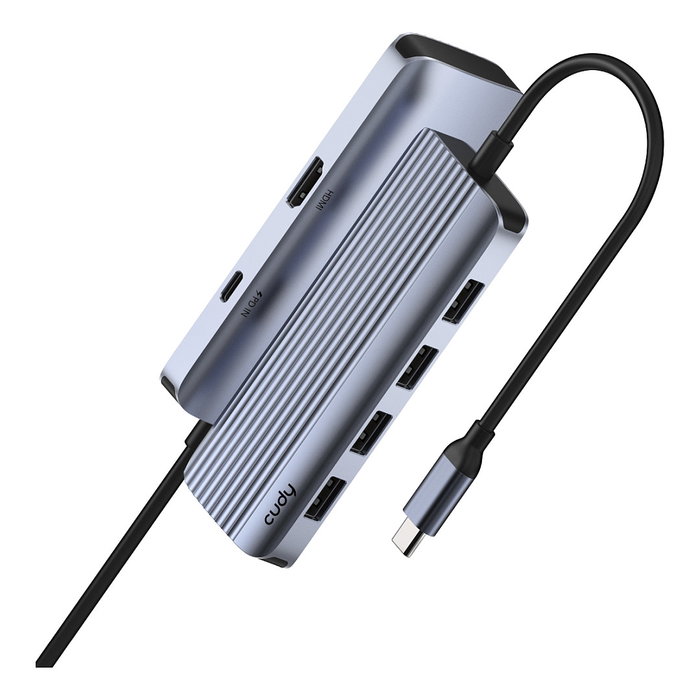 Cudy UH500 Hub USB-C 6 en 1 con HDMI 4K a 120Hz, 4 Puertos USB 3.2, Gris/Plata para Mac, Windows, iOS, Android Cudy UH500 Hub USB-C 6 en 1 con HDMI 4K a 120Hz, 4 Puertos USB 3.2, Gris/Plata para Mac, Windows, iOS, Android