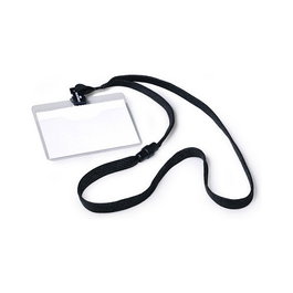 Durable 813901 Portanombres con cinta de seguridad, Negro