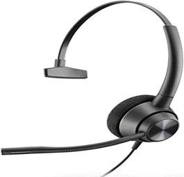 POLY Auriculares de Diadema EncorePro 300 EP 310 Mono (77T43AA) para Llamadas, Cancelacion de Ruido, Negro - Compatible con Windows y macOS
