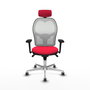 PIQUERAS Y CRESPO Silla de oficina Jorquera con mecanismo Sincro, Rojo y Blanco