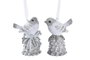 DKD Home Decor Colgantes de Resina Pájaro Surtido de 2 Colores Blanco y Gris