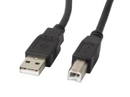 Lanberg Cable USB 2.0 de 0,5 m con conectores USB A y USB B Negro