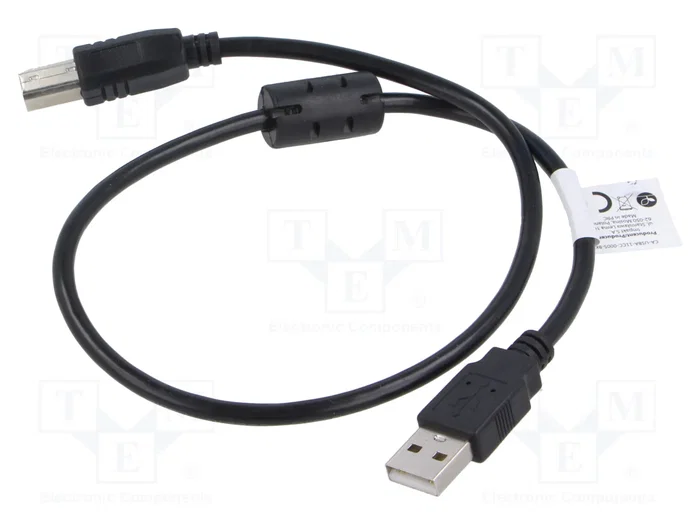 Lanberg Cable de Impresora USB-A a USB-B 0,5 m Negro CA-USBA-11CC-0005-BK