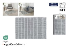 Moblekit Alfombra Algodón 60x90 Gris-Blanco