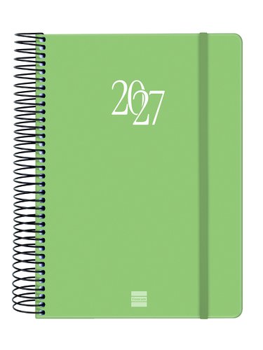 FINOCAM Agenda Anual 2027 Basic My Espiral Verde con Tapa Extra y Goma FINOCAM Agenda Anual 2027 Basic My Espiral Verde con Tapa Extra y Goma