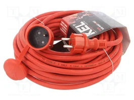 KEL Prolongador de alimentación H05RR-F 3G2,5mm2 15m Rojo