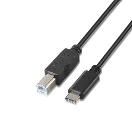 Aisens Cable USB 2.0 Impresora USB-C a USB-B 1m Negro