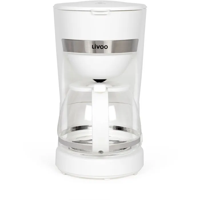 Livoo Cafetera eléctrica DOD200W 750W 1.25L para 10-12 tazas, Color Blanco