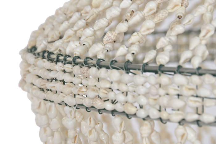 DKD Home Decor Lámpara de techo de conchas hecha a mano Blanco roto