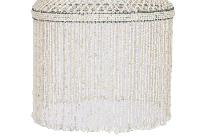 DKD Home Decor Lámpara de techo de conchas hecha a mano Blanco roto