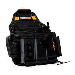 Toughbuilt Bolsa de Herramientas para Electricista con Sistema ClipTech, Correa Acolchada, 25 Bolsillos, Soporte para Multímetro y Linterna, 30 x 14 x 34 cm