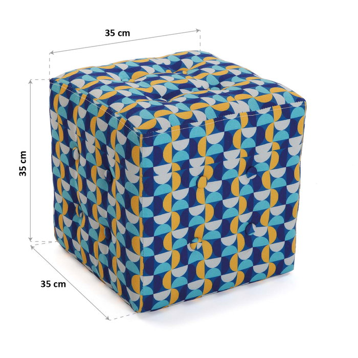 Taburete Versa Klee Algodón (35 x 35 x 35 cm)
