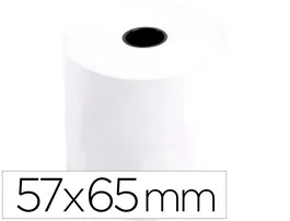 Q-connect Rollo de Papel para Sumadoras Electra 57 mm x 65 mm, Sin Bisfenol A, para Cajas Registradoras y Calculadoras, Mandril 12 mm