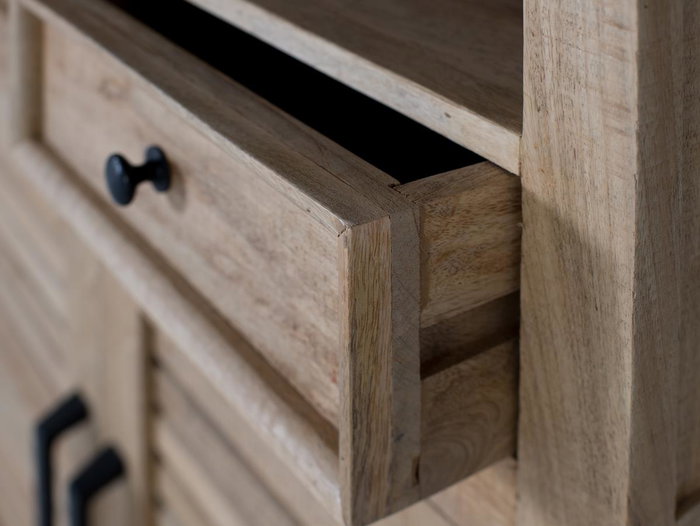 GINER Y COLOMER Librería de madera de mango natural tallada a mano