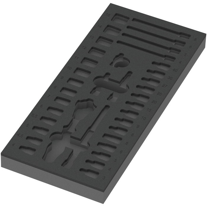 Wera 9720 A Zyklop Knarre Set 1 con inserto de espuma Wera 9720 A Zyklop Knarre Set 1 con inserto de espuma