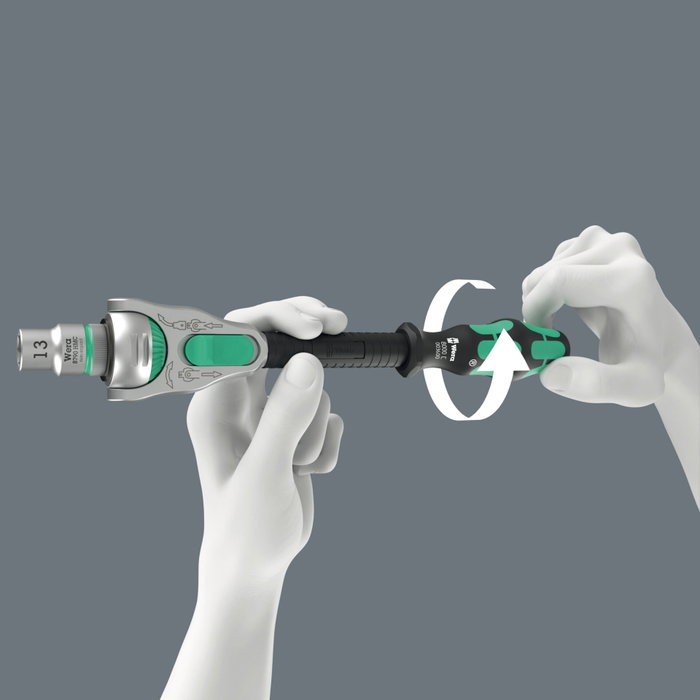 Wera 9720 A Zyklop Knarre Set 1 con inserto de espuma Wera 9720 A Zyklop Knarre Set 1 con inserto de espuma