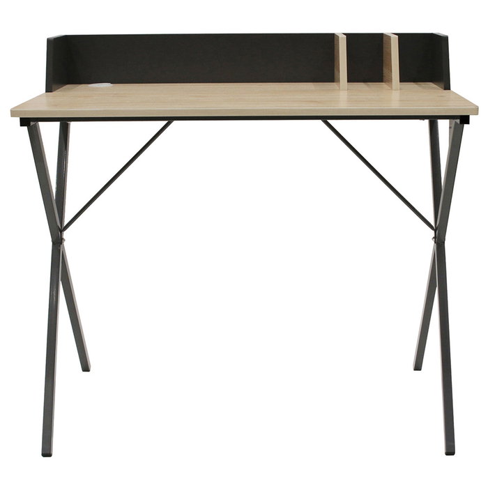 Home Deco Factory Escritorio Essentiel Negro para Oficina y Hogar con Agujero para Cables y Separadores - 90x50 cm